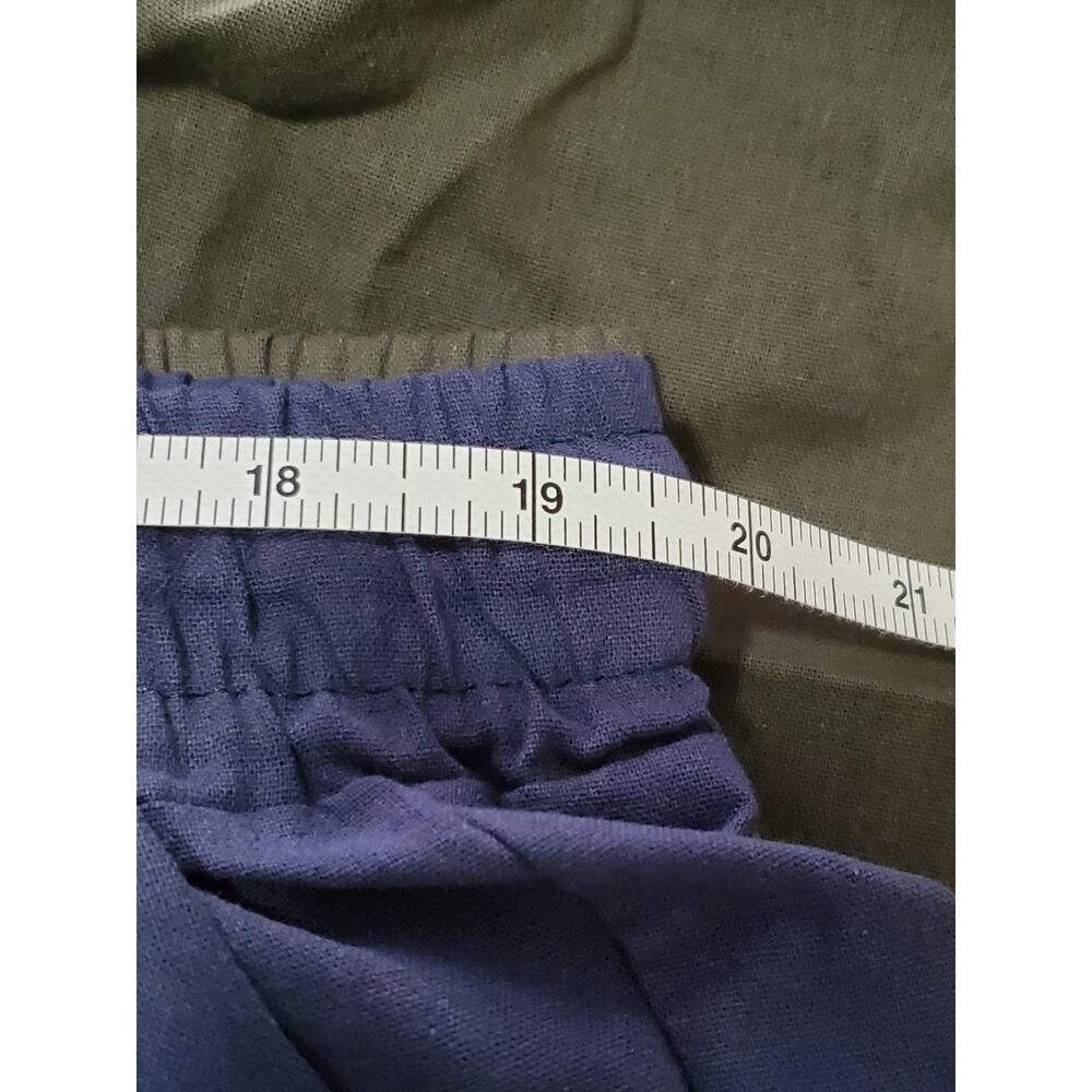 Lot 2 Womens 2XL Linen Blend Capri Pants Blue Olive Green Pull On Ankle NWOT - Picture 6 of 16